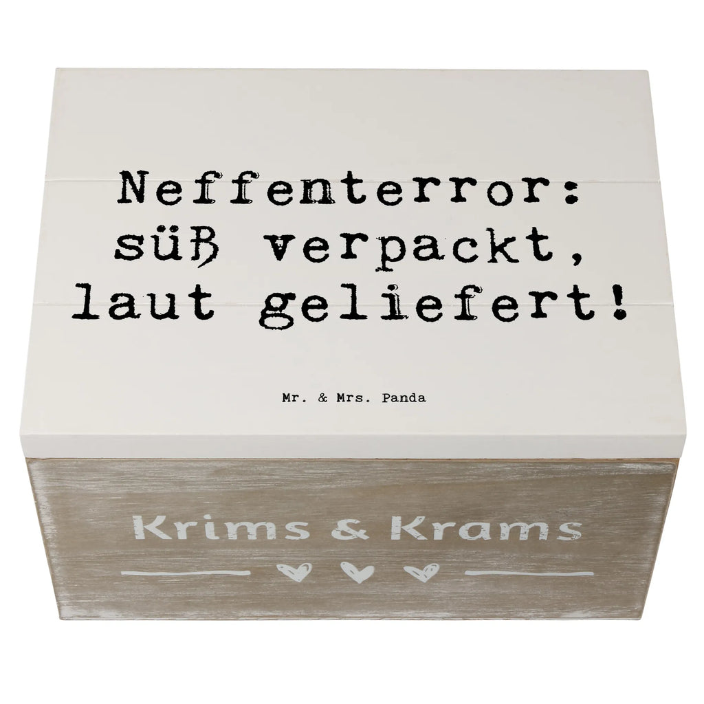 Wooden chest Saying Neffenterror: süß verpackt, laut geliefert! Erinnerungsbox, Schatzkiste, XXL, Aufbewahrungsbox, Erinnerungskiste, Geschenkdose, Dekokiste, Geschenkbox, Schatulle, Kiste, Truhe, Holzkiste, Familie, Vatertag, Muttertag, Bruder, Schwester, Mama, Papa, Oma, Opa