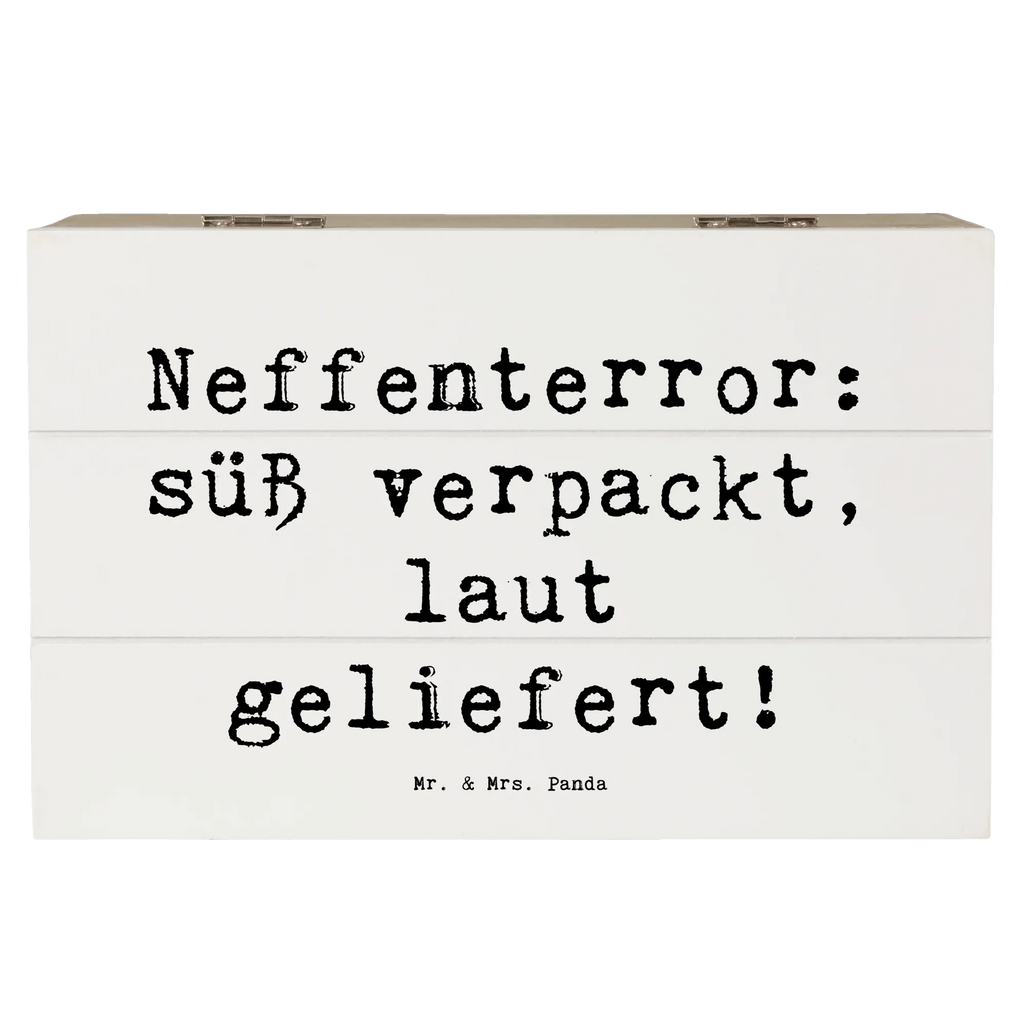 Wooden chest Saying Neffenterror: süß verpackt, laut geliefert! Erinnerungsbox, Schatzkiste, XXL, Aufbewahrungsbox, Erinnerungskiste, Geschenkdose, Dekokiste, Geschenkbox, Schatulle, Kiste, Truhe, Holzkiste, Familie, Vatertag, Muttertag, Bruder, Schwester, Mama, Papa, Oma, Opa
