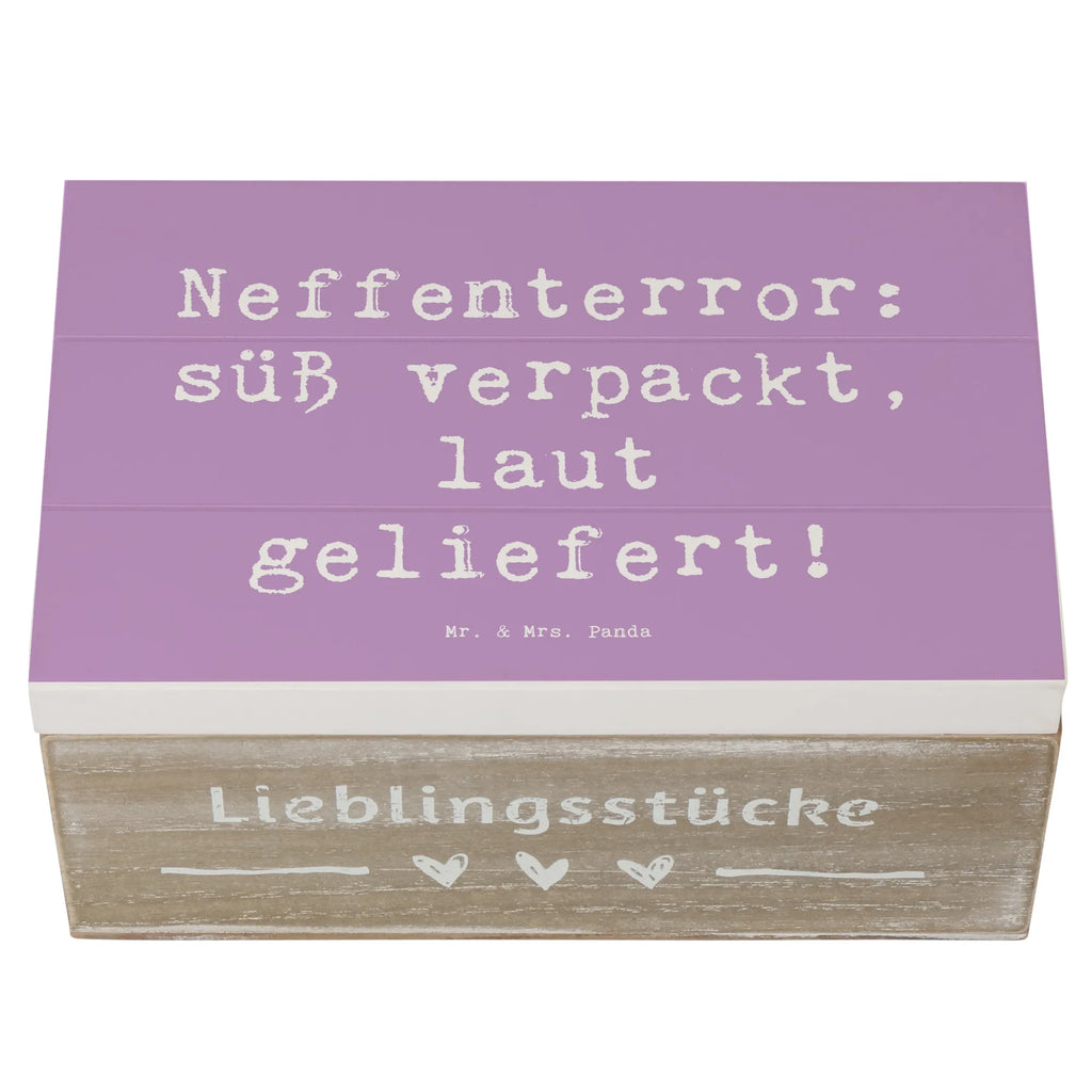 Wooden chest Saying Neffenterror: süß verpackt, laut geliefert! Erinnerungsbox, Schatzkiste, XXL, Aufbewahrungsbox, Erinnerungskiste, Geschenkdose, Dekokiste, Geschenkbox, Schatulle, Kiste, Truhe, Holzkiste, Familie, Vatertag, Muttertag, Bruder, Schwester, Mama, Papa, Oma, Opa