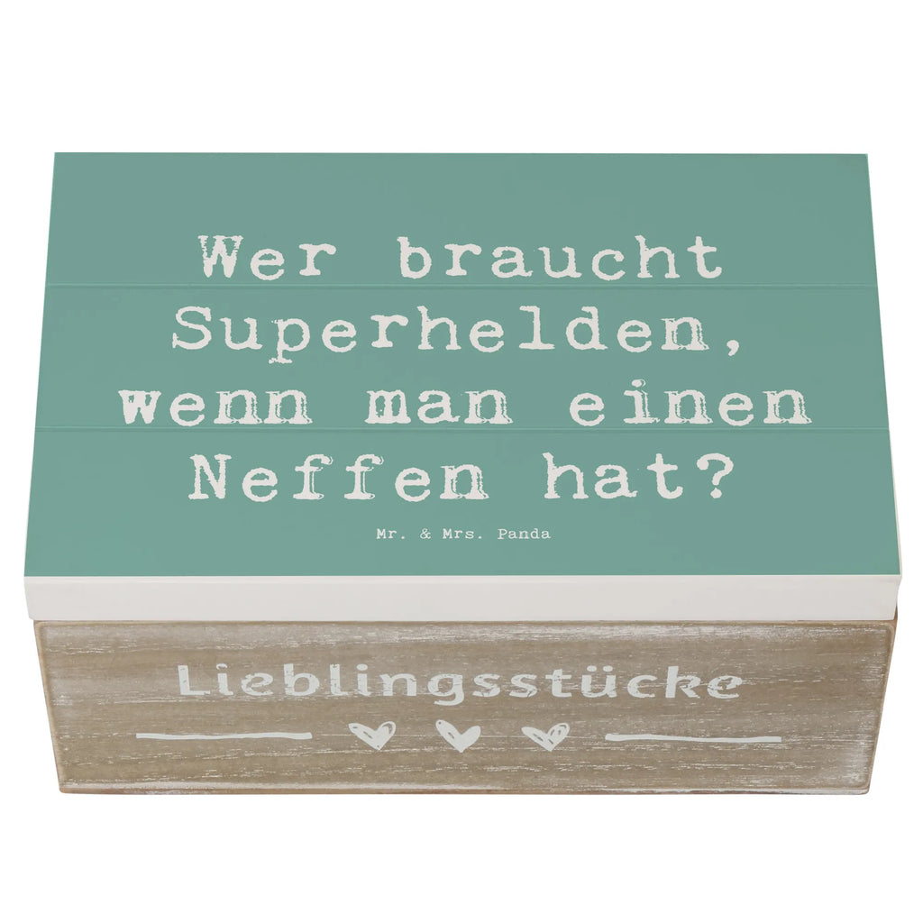 Wooden chest Saying Wer braucht Superhelden, wenn man einen Neffen hat? Aufbewahrungsbox, Schatulle, Kiste, XXL, Holzkiste, Schatzkiste, Truhe, Geschenkbox, Erinnerungsbox, Dekokiste, Geschenkdose, Erinnerungskiste, Familie, Vatertag, Muttertag, Bruder, Schwester, Mama, Papa, Oma, Opa