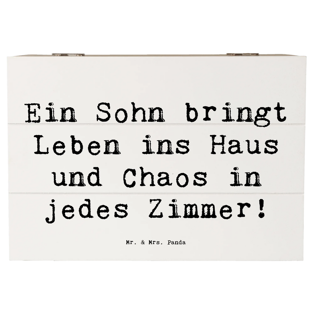 Wooden chest Saying Ein Sohn bringt Leben ins Haus und Chaos in jedes Zimmer! Geschenkdose, Erinnerungskiste, Geschenkbox, Dekokiste, Erinnerungsbox, Schatzkiste, Kiste, Holzkiste, XXL, Truhe, Schatulle, Aufbewahrungsbox, Familie, Vatertag, Muttertag, Bruder, Schwester, Mama, Papa, Oma, Opa