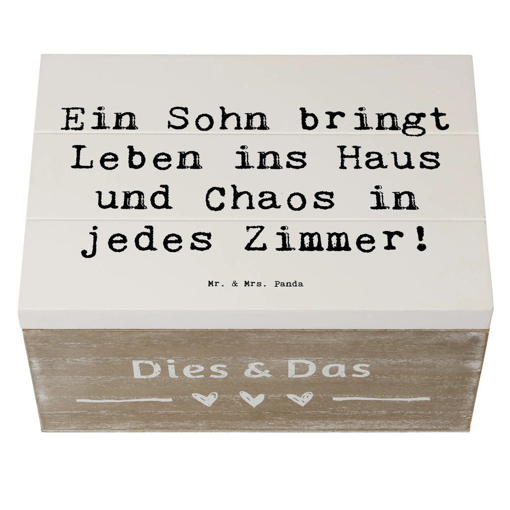Wooden chest Saying Ein Sohn bringt Leben ins Haus und Chaos in jedes Zimmer! Geschenkdose, Erinnerungskiste, Geschenkbox, Dekokiste, Erinnerungsbox, Schatzkiste, Kiste, Holzkiste, XXL, Truhe, Schatulle, Aufbewahrungsbox, Familie, Vatertag, Muttertag, Bruder, Schwester, Mama, Papa, Oma, Opa