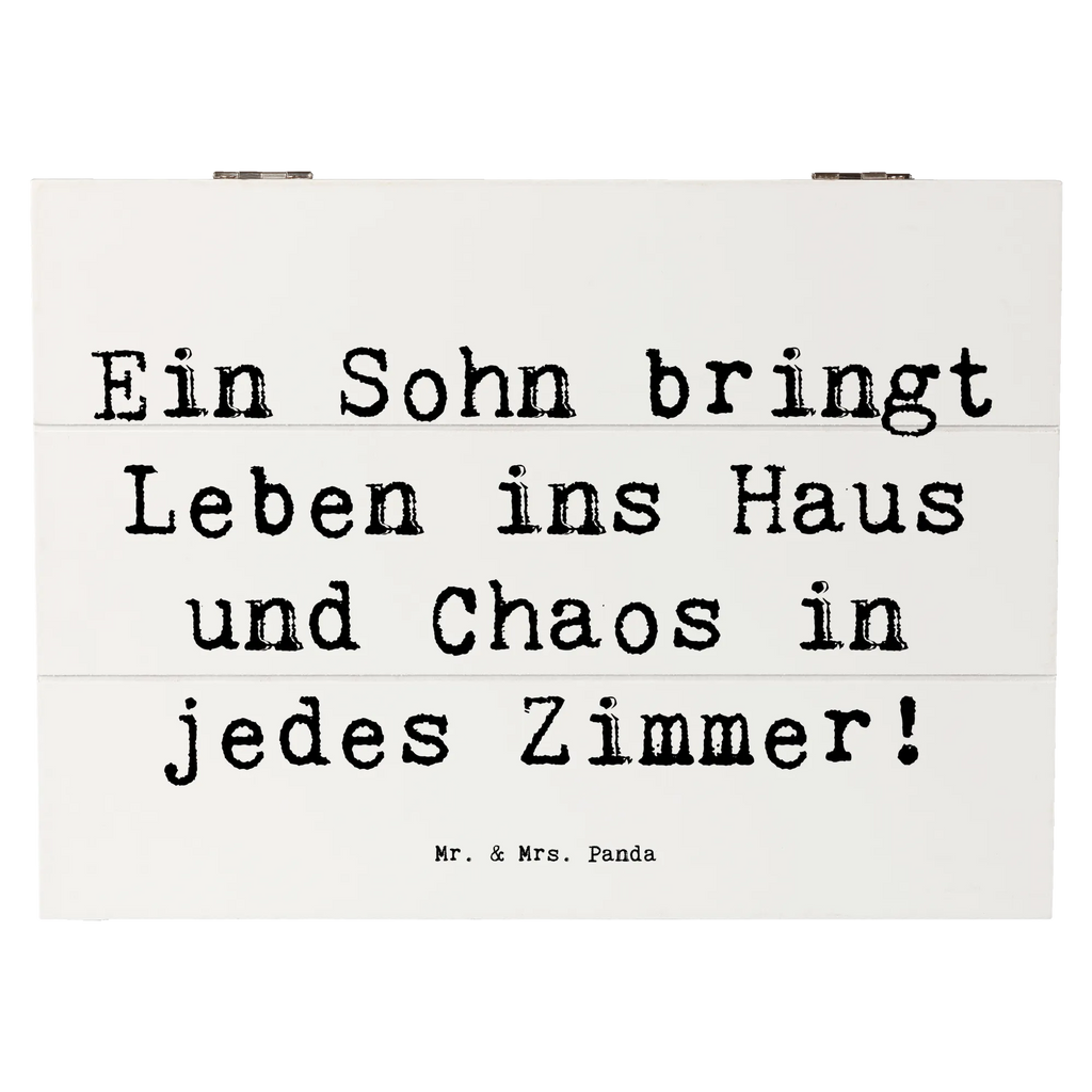 Wooden chest Saying Ein Sohn bringt Leben ins Haus und Chaos in jedes Zimmer! Geschenkdose, Erinnerungskiste, Geschenkbox, Dekokiste, Erinnerungsbox, Schatzkiste, Kiste, Holzkiste, XXL, Truhe, Schatulle, Aufbewahrungsbox, Familie, Vatertag, Muttertag, Bruder, Schwester, Mama, Papa, Oma, Opa