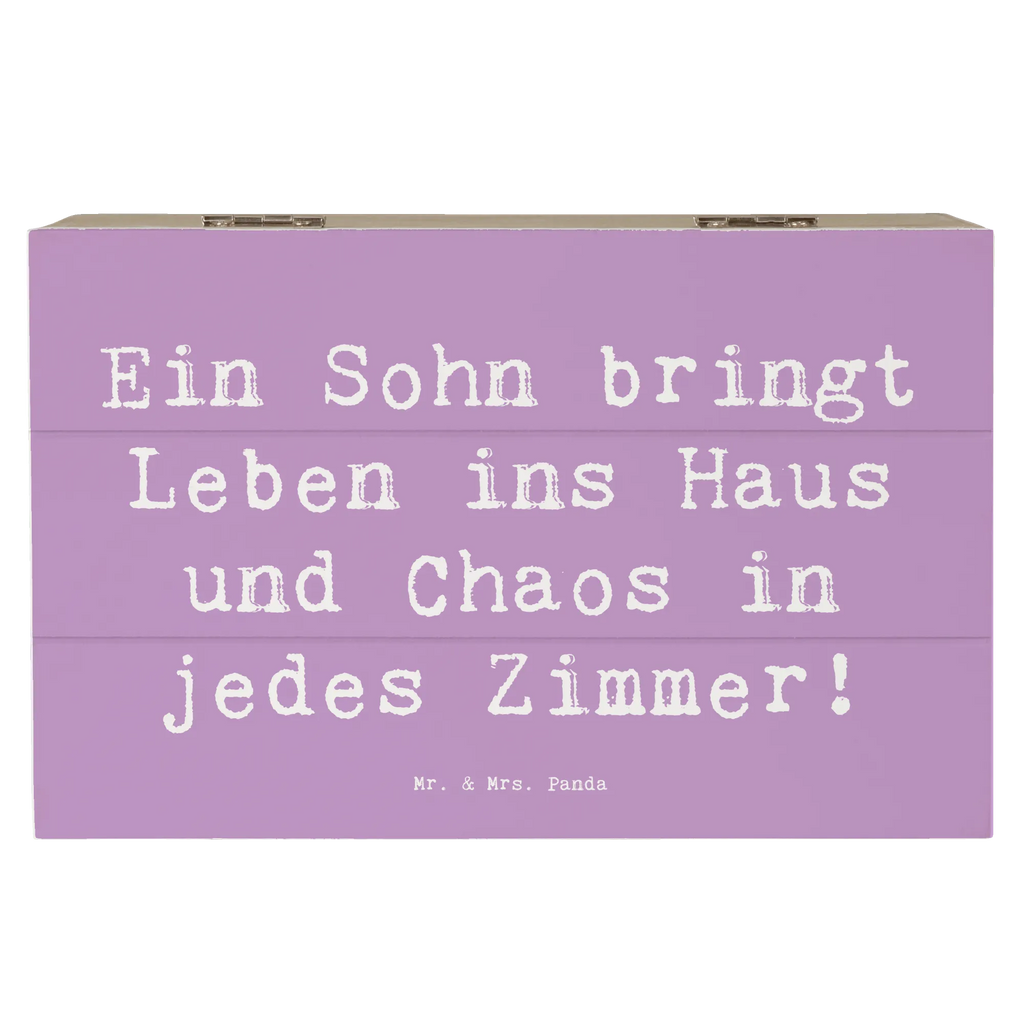 Wooden chest Saying Ein Sohn bringt Leben ins Haus und Chaos in jedes Zimmer! Geschenkdose, Erinnerungskiste, Geschenkbox, Dekokiste, Erinnerungsbox, Schatzkiste, Kiste, Holzkiste, XXL, Truhe, Schatulle, Aufbewahrungsbox, Familie, Vatertag, Muttertag, Bruder, Schwester, Mama, Papa, Oma, Opa