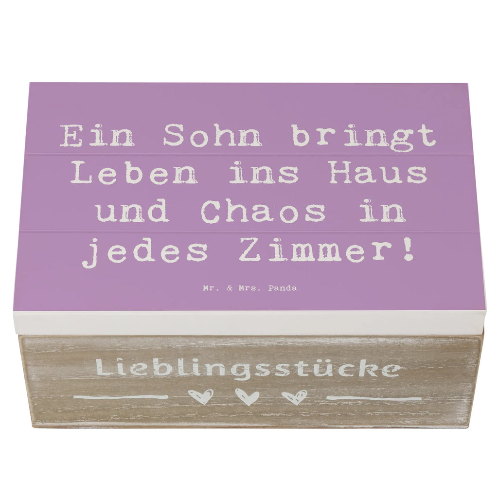 Wooden chest Saying Ein Sohn bringt Leben ins Haus und Chaos in jedes Zimmer! Geschenkdose, Erinnerungskiste, Geschenkbox, Dekokiste, Erinnerungsbox, Schatzkiste, Kiste, Holzkiste, XXL, Truhe, Schatulle, Aufbewahrungsbox, Familie, Vatertag, Muttertag, Bruder, Schwester, Mama, Papa, Oma, Opa