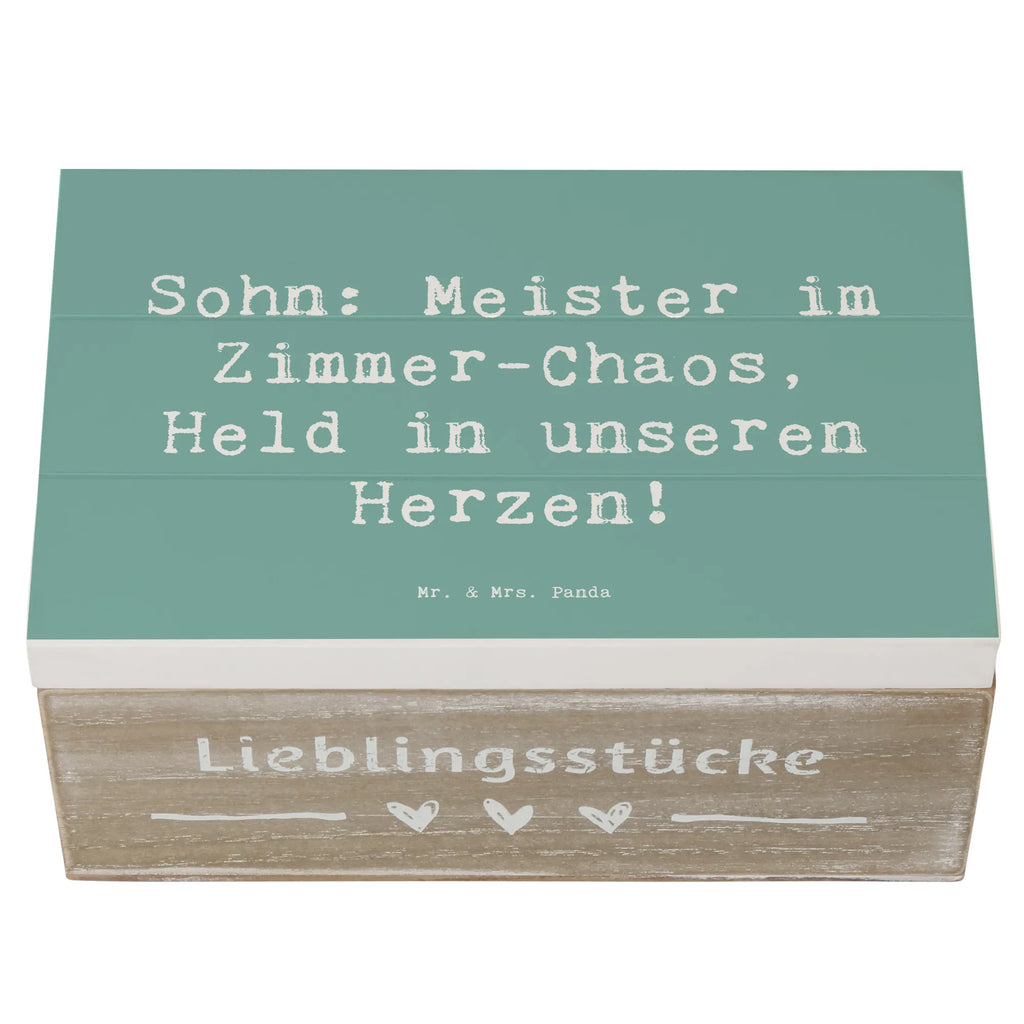 Holzkiste Spruch Sohn Chaosheld Dekokiste, Aufbewahrungsbox, Holzkiste, Schatzkiste, Schatulle, Erinnerungskiste, Geschenkbox, XXL, Geschenkdose, Erinnerungsbox, Kiste, Truhe, Familie, Vatertag, Muttertag, Bruder, Schwester, Mama, Papa, Oma, Opa