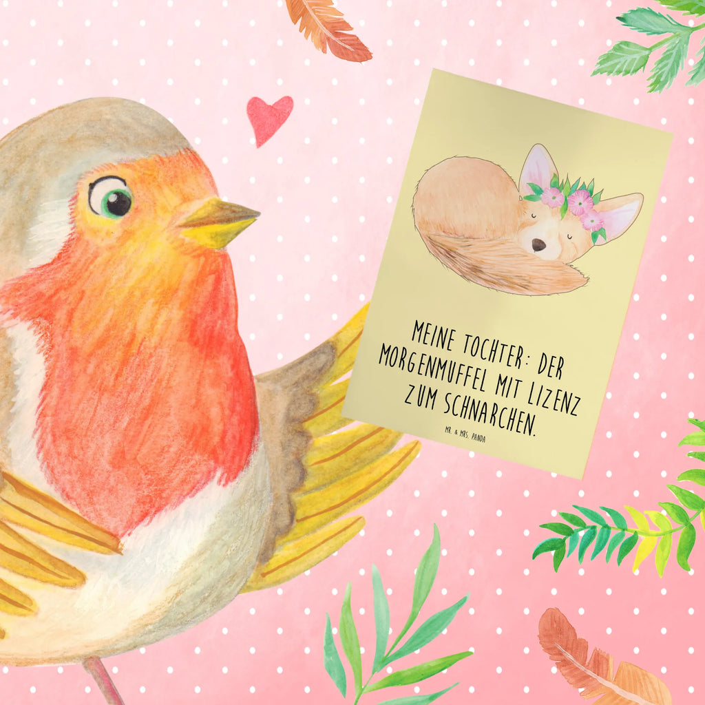 Greetings card Meine Tochter: Der Morgenmuffel mit Lizenz zum Schnarchen. Ansichtskarten, Karte, Hochzeitskarte, Klappkarte, Glückwunschkarte, Geburtstagskarte, Einladungskarte, Grußkarte, Familie, Vatertag, Muttertag, Bruder, Schwester, Mama, Papa, Oma, Opa