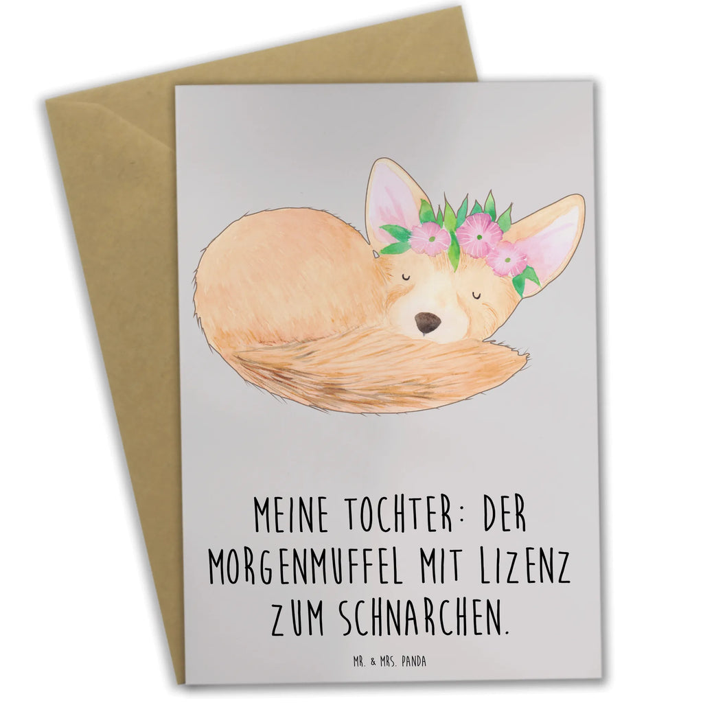 Greetings card Meine Tochter: Der Morgenmuffel mit Lizenz zum Schnarchen. Ansichtskarten, Karte, Hochzeitskarte, Klappkarte, Glückwunschkarte, Geburtstagskarte, Einladungskarte, Grußkarte, Familie, Vatertag, Muttertag, Bruder, Schwester, Mama, Papa, Oma, Opa