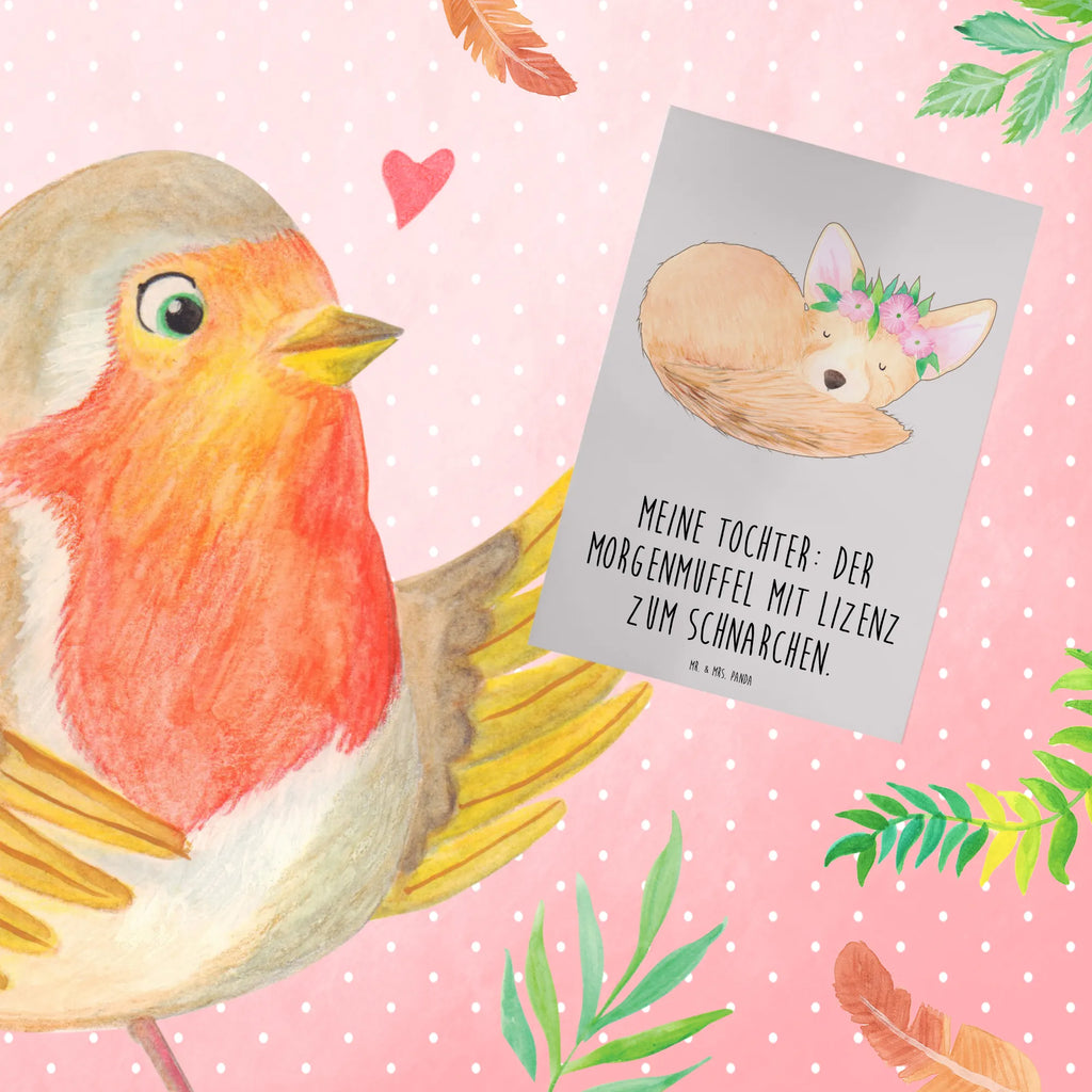 Greetings card Meine Tochter: Der Morgenmuffel mit Lizenz zum Schnarchen. Ansichtskarten, Karte, Hochzeitskarte, Klappkarte, Glückwunschkarte, Geburtstagskarte, Einladungskarte, Grußkarte, Familie, Vatertag, Muttertag, Bruder, Schwester, Mama, Papa, Oma, Opa