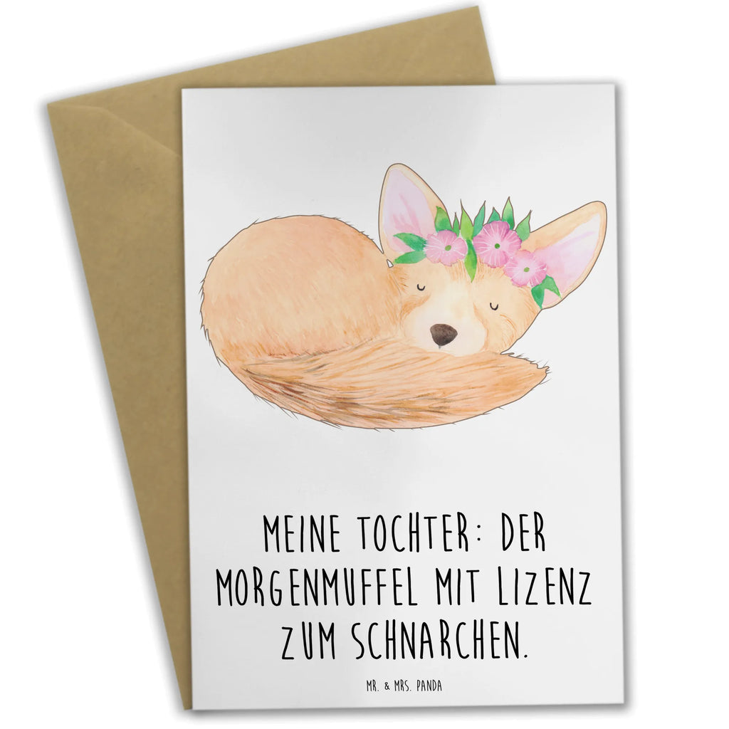 Greetings card Meine Tochter: Der Morgenmuffel mit Lizenz zum Schnarchen. Ansichtskarten, Karte, Hochzeitskarte, Klappkarte, Glückwunschkarte, Geburtstagskarte, Einladungskarte, Grußkarte, Familie, Vatertag, Muttertag, Bruder, Schwester, Mama, Papa, Oma, Opa