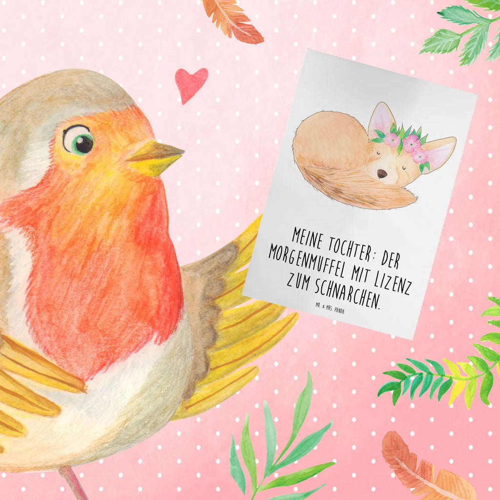 Greetings card Meine Tochter: Der Morgenmuffel mit Lizenz zum Schnarchen. Ansichtskarten, Karte, Hochzeitskarte, Klappkarte, Glückwunschkarte, Geburtstagskarte, Einladungskarte, Grußkarte, Familie, Vatertag, Muttertag, Bruder, Schwester, Mama, Papa, Oma, Opa