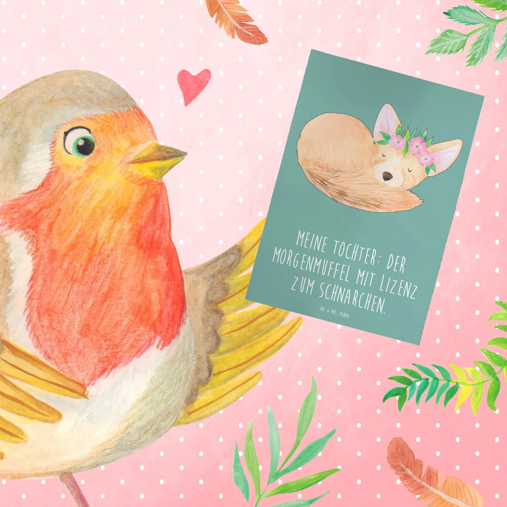 Greetings card Meine Tochter: Der Morgenmuffel mit Lizenz zum Schnarchen. Ansichtskarten, Karte, Hochzeitskarte, Klappkarte, Glückwunschkarte, Geburtstagskarte, Einladungskarte, Grußkarte, Familie, Vatertag, Muttertag, Bruder, Schwester, Mama, Papa, Oma, Opa