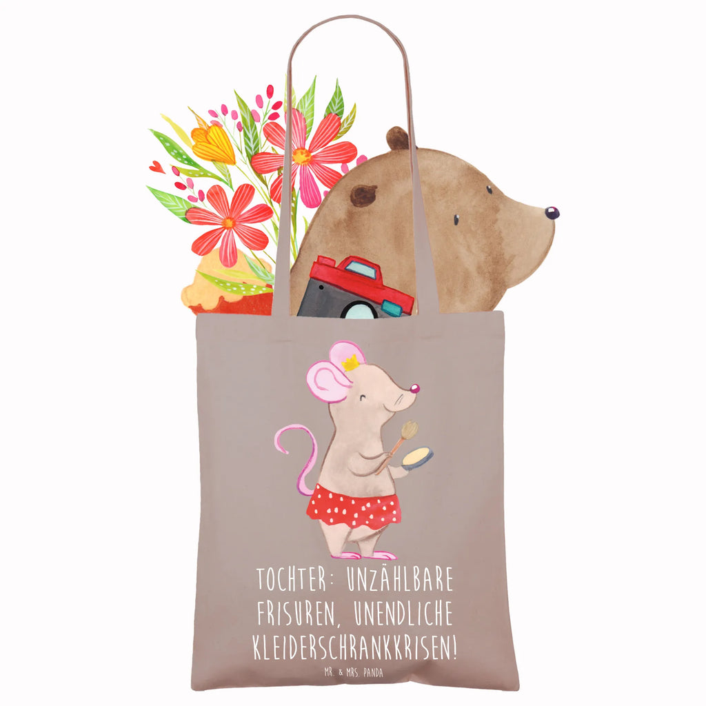 Tote bag Tochter: Unzählbare Frisuren, unendliche Kleiderschrankkrisen! Tragetasche, Stofftasche, Laptoptasche, Badetasche, Shopper, Strandtasche, Tasche, Einkaufstasche, Umhängetasche, Stoffbeutel, Einkaufstüte, Beutel, Beuteltasche, Schultertasche, Jutetasche, Jutebeutel, Familie, Vatertag, Muttertag, Bruder, Schwester, Mama, Papa, Oma, Opa