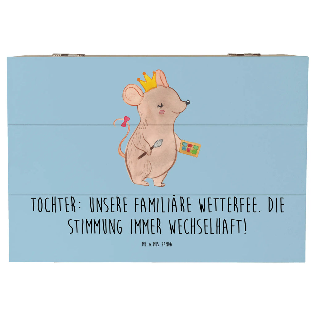 Holzkiste Tochter Wetterfee Dekokiste, Aufbewahrungsbox, Schatzkiste, Geschenkdose, Geschenkbox, Schatulle, Truhe, Erinnerungsbox, Erinnerungskiste, XXL, Holzkiste, Kiste, Familie, Vatertag, Muttertag, Bruder, Schwester, Mama, Papa, Oma, Opa