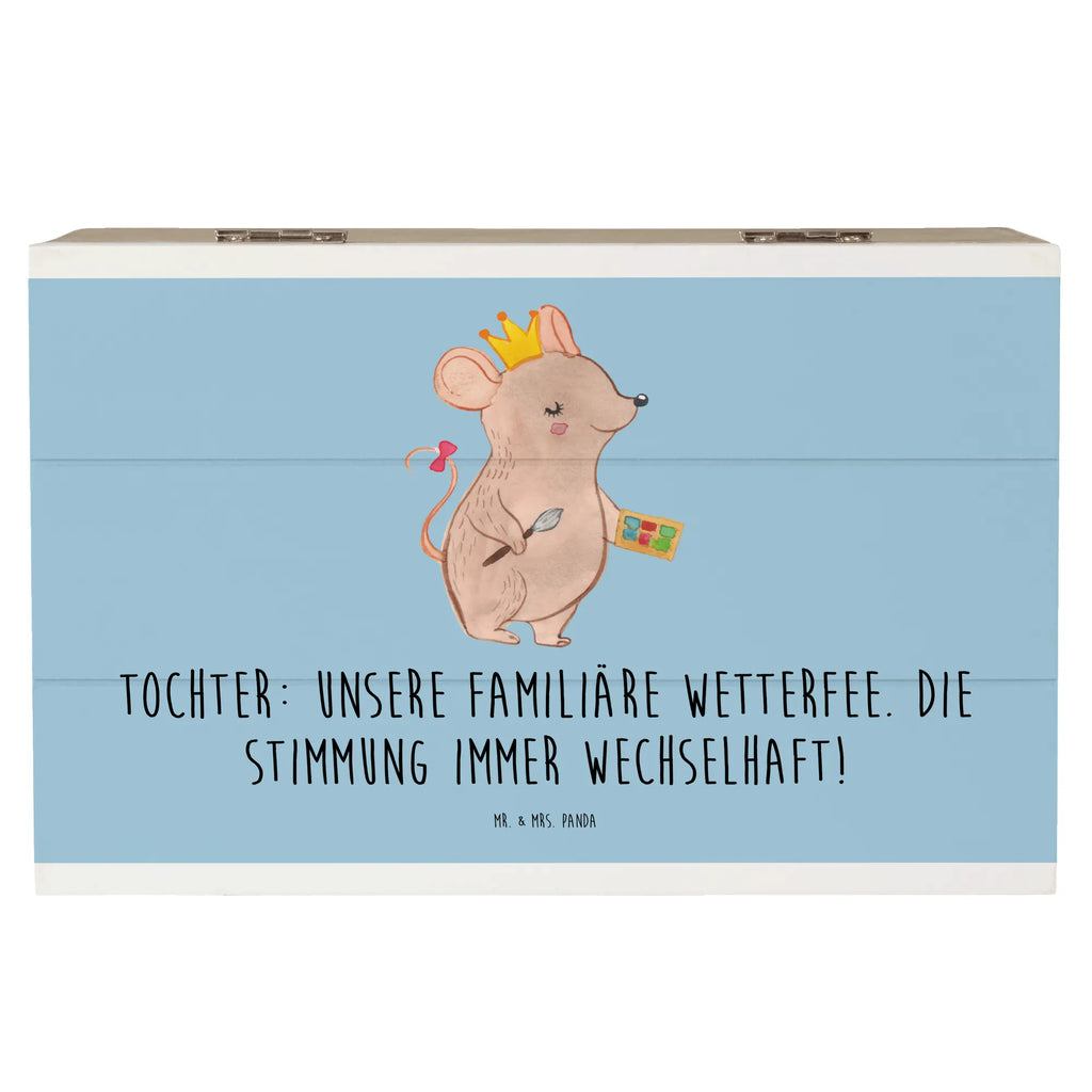Holzkiste Tochter Wetterfee Dekokiste, Aufbewahrungsbox, Schatzkiste, Geschenkdose, Geschenkbox, Schatulle, Truhe, Erinnerungsbox, Erinnerungskiste, XXL, Holzkiste, Kiste, Familie, Vatertag, Muttertag, Bruder, Schwester, Mama, Papa, Oma, Opa