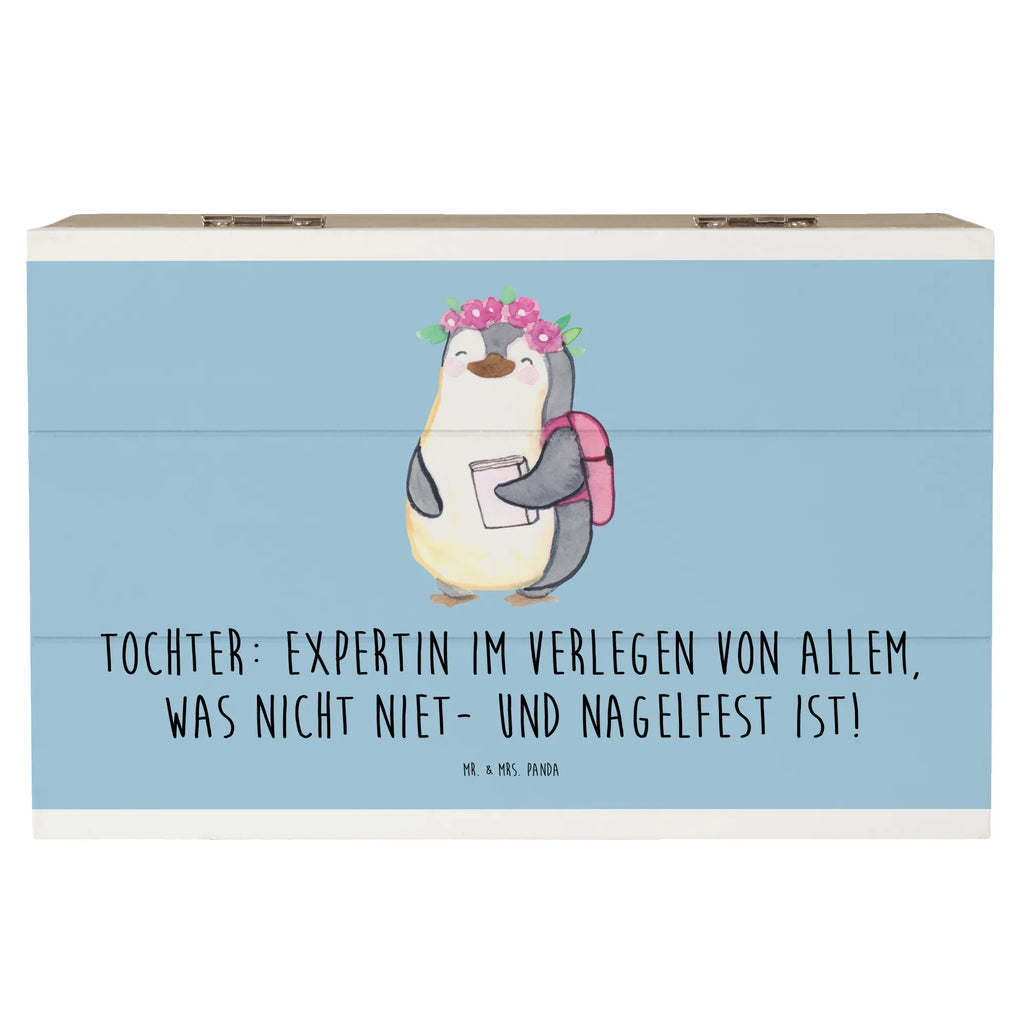 Wooden chest Tochter: Expertin im Verlegen von allem, was nicht niet- und nagelfest ist! Geschenkbox, Kiste, XXL, Schatulle, Erinnerungsbox, Geschenkdose, Erinnerungskiste, Aufbewahrungsbox, Holzkiste, Schatzkiste, Truhe, Dekokiste, Familie, Vatertag, Muttertag, Bruder, Schwester, Mama, Papa, Oma, Opa