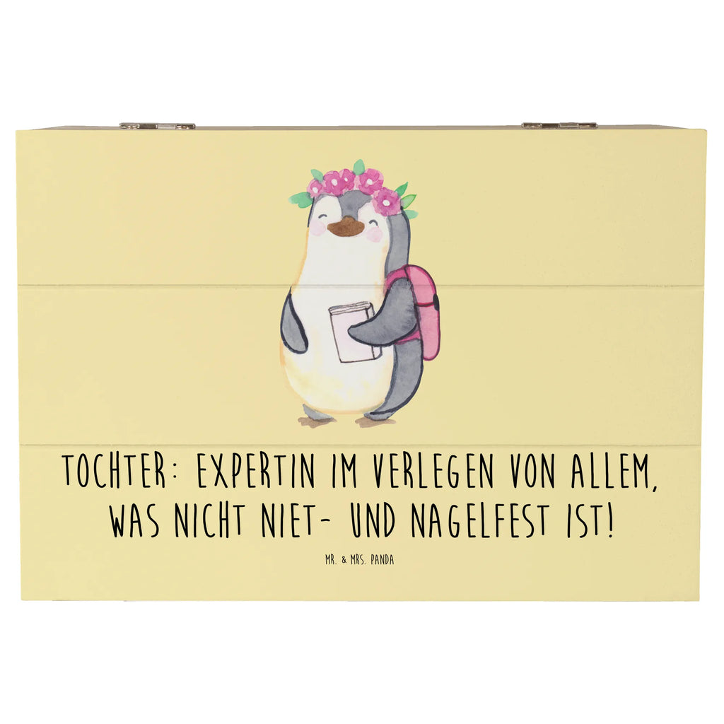 Wooden chest Tochter: Expertin im Verlegen von allem, was nicht niet- und nagelfest ist! Geschenkbox, Kiste, XXL, Schatulle, Erinnerungsbox, Geschenkdose, Erinnerungskiste, Aufbewahrungsbox, Holzkiste, Schatzkiste, Truhe, Dekokiste, Familie, Vatertag, Muttertag, Bruder, Schwester, Mama, Papa, Oma, Opa