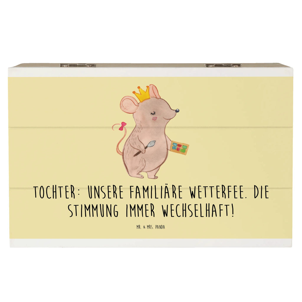 Holzkiste Tochter Wetterfee Dekokiste, Aufbewahrungsbox, Schatzkiste, Geschenkdose, Geschenkbox, Schatulle, Truhe, Erinnerungsbox, Erinnerungskiste, XXL, Holzkiste, Kiste, Familie, Vatertag, Muttertag, Bruder, Schwester, Mama, Papa, Oma, Opa