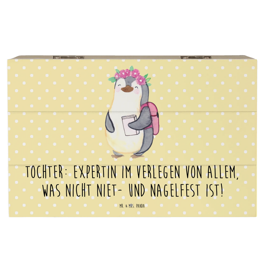 Wooden chest Tochter: Expertin im Verlegen von allem, was nicht niet- und nagelfest ist! Geschenkbox, Kiste, XXL, Schatulle, Erinnerungsbox, Geschenkdose, Erinnerungskiste, Aufbewahrungsbox, Holzkiste, Schatzkiste, Truhe, Dekokiste, Familie, Vatertag, Muttertag, Bruder, Schwester, Mama, Papa, Oma, Opa