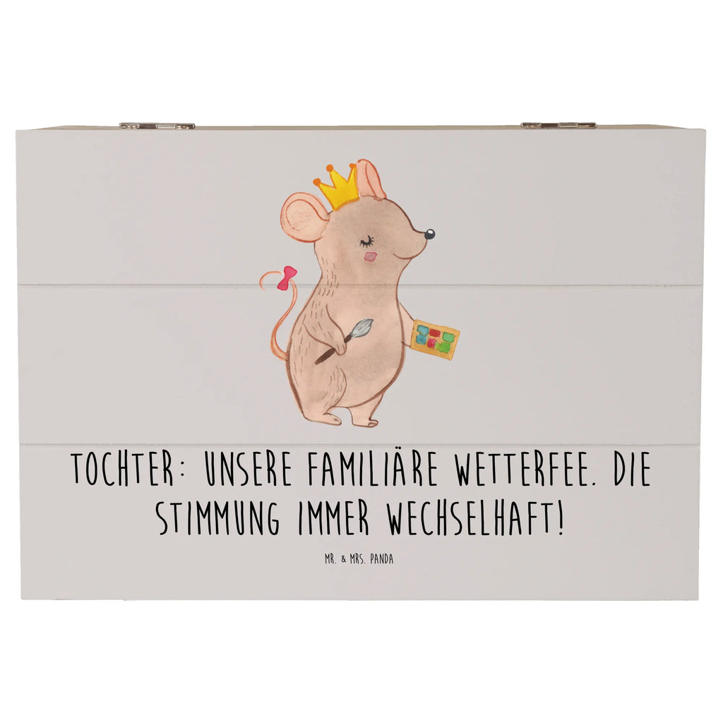 Holzkiste Tochter Wetterfee Dekokiste, Aufbewahrungsbox, Schatzkiste, Geschenkdose, Geschenkbox, Schatulle, Truhe, Erinnerungsbox, Erinnerungskiste, XXL, Holzkiste, Kiste, Familie, Vatertag, Muttertag, Bruder, Schwester, Mama, Papa, Oma, Opa