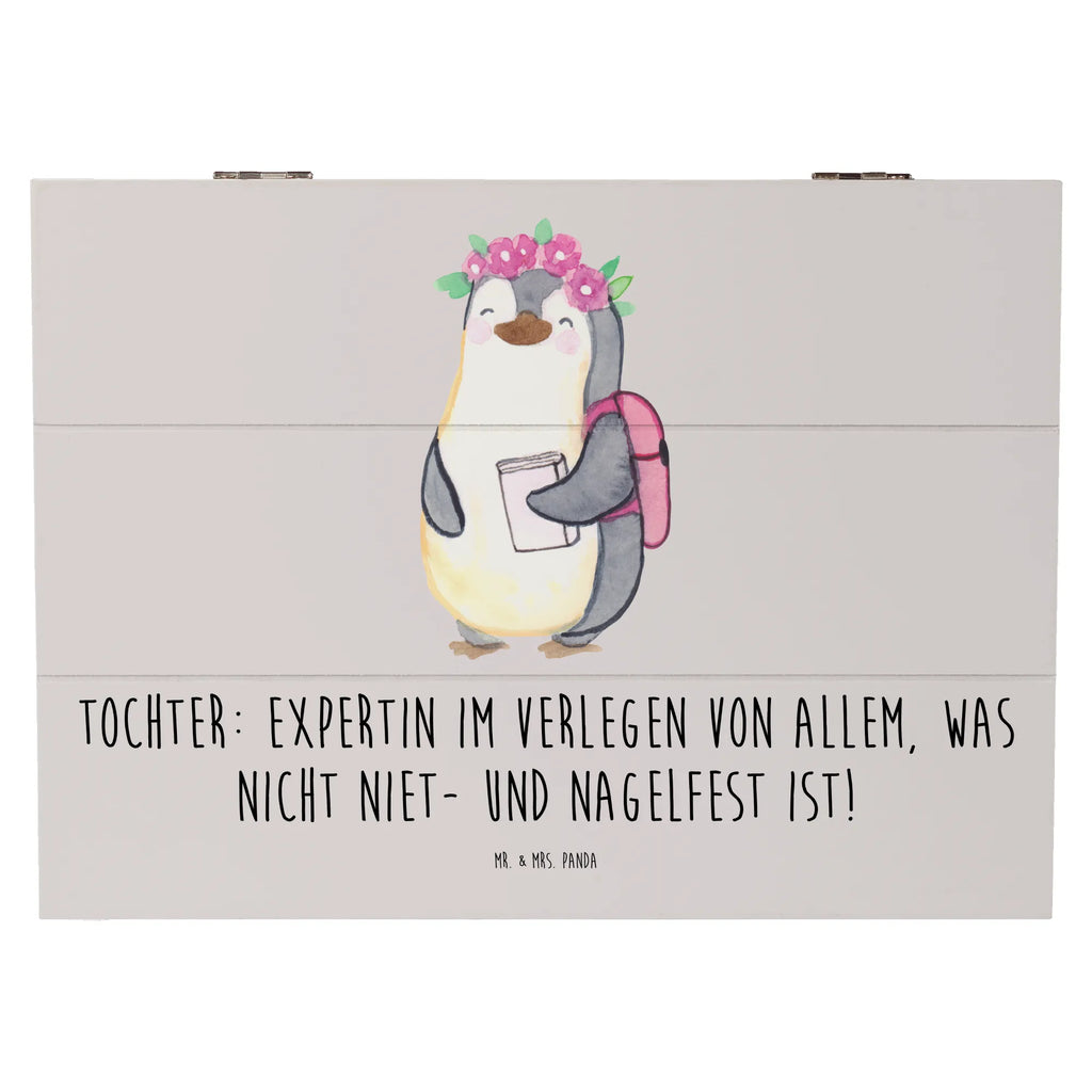 Wooden chest Tochter: Expertin im Verlegen von allem, was nicht niet- und nagelfest ist! Geschenkbox, Kiste, XXL, Schatulle, Erinnerungsbox, Geschenkdose, Erinnerungskiste, Aufbewahrungsbox, Holzkiste, Schatzkiste, Truhe, Dekokiste, Familie, Vatertag, Muttertag, Bruder, Schwester, Mama, Papa, Oma, Opa