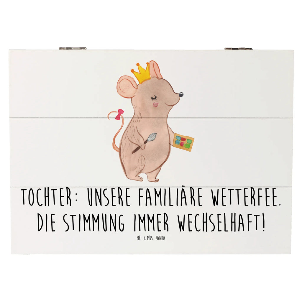Holzkiste Tochter Wetterfee Dekokiste, Aufbewahrungsbox, Schatzkiste, Geschenkdose, Geschenkbox, Schatulle, Truhe, Erinnerungsbox, Erinnerungskiste, XXL, Holzkiste, Kiste, Familie, Vatertag, Muttertag, Bruder, Schwester, Mama, Papa, Oma, Opa