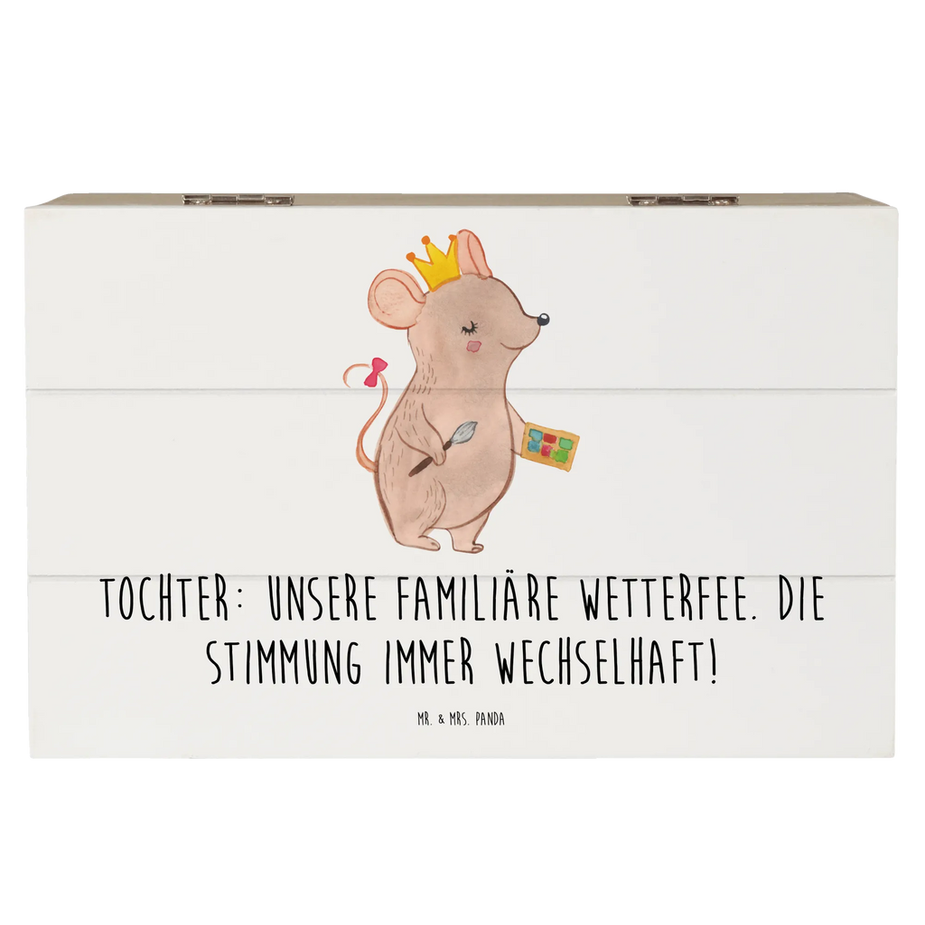 Holzkiste Tochter Wetterfee Dekokiste, Aufbewahrungsbox, Schatzkiste, Geschenkdose, Geschenkbox, Schatulle, Truhe, Erinnerungsbox, Erinnerungskiste, XXL, Holzkiste, Kiste, Familie, Vatertag, Muttertag, Bruder, Schwester, Mama, Papa, Oma, Opa