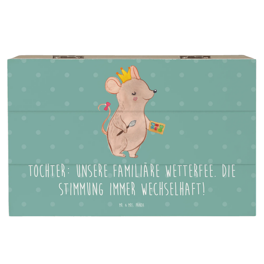Holzkiste Tochter Wetterfee Dekokiste, Aufbewahrungsbox, Schatzkiste, Geschenkdose, Geschenkbox, Schatulle, Truhe, Erinnerungsbox, Erinnerungskiste, XXL, Holzkiste, Kiste, Familie, Vatertag, Muttertag, Bruder, Schwester, Mama, Papa, Oma, Opa