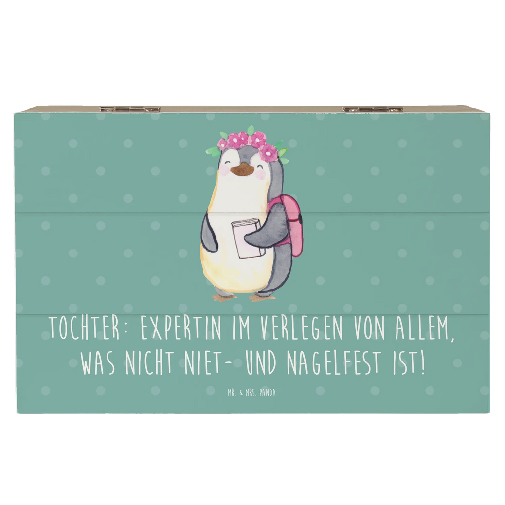 Wooden chest Tochter: Expertin im Verlegen von allem, was nicht niet- und nagelfest ist! Geschenkbox, Kiste, XXL, Schatulle, Erinnerungsbox, Geschenkdose, Erinnerungskiste, Aufbewahrungsbox, Holzkiste, Schatzkiste, Truhe, Dekokiste, Familie, Vatertag, Muttertag, Bruder, Schwester, Mama, Papa, Oma, Opa
