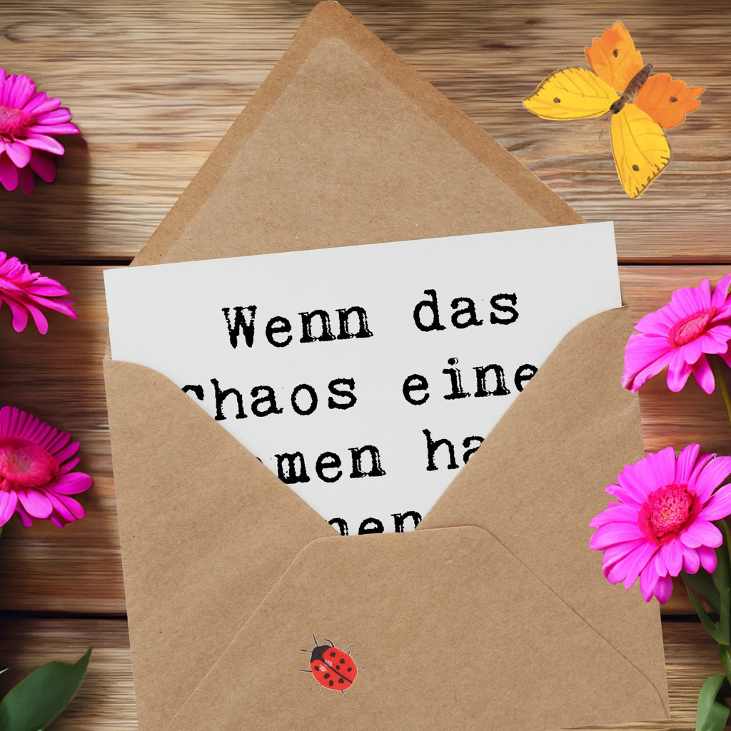 Deluxe Karte Spruch Chaos Tochter Grußkarte, Glückwunschkarte, Karte, Hochzeitskarte, Hochwertige Klappkarte, Hochwertige Grußkarte, Einladungskarte, Klappkarte, Geburtstagskarte, Familie, Vatertag, Muttertag, Bruder, Schwester, Mama, Papa, Oma, Opa