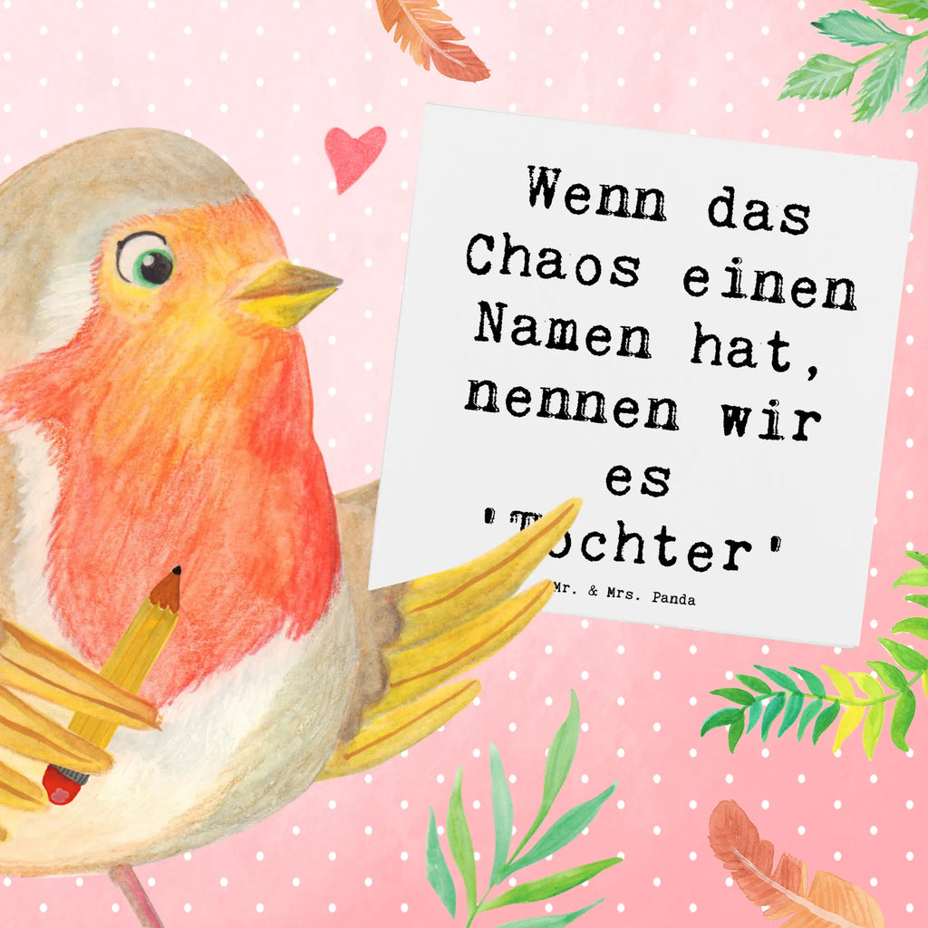 Deluxe Karte Spruch Chaos Tochter Grußkarte, Glückwunschkarte, Karte, Hochzeitskarte, Hochwertige Klappkarte, Hochwertige Grußkarte, Einladungskarte, Klappkarte, Geburtstagskarte, Familie, Vatertag, Muttertag, Bruder, Schwester, Mama, Papa, Oma, Opa