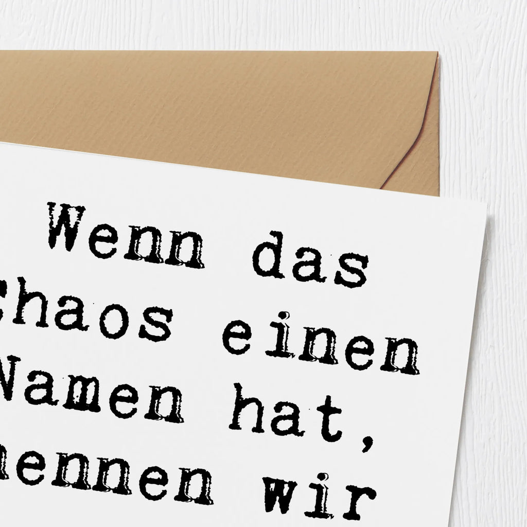 Deluxe Karte Spruch Chaos Tochter Grußkarte, Glückwunschkarte, Karte, Hochzeitskarte, Hochwertige Klappkarte, Hochwertige Grußkarte, Einladungskarte, Klappkarte, Geburtstagskarte, Familie, Vatertag, Muttertag, Bruder, Schwester, Mama, Papa, Oma, Opa