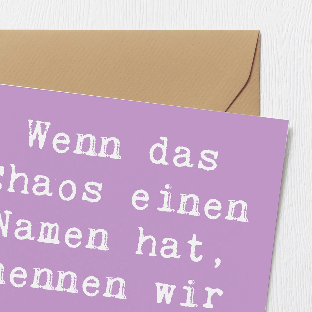 Deluxe Karte Spruch Chaos Tochter Grußkarte, Glückwunschkarte, Karte, Hochzeitskarte, Hochwertige Klappkarte, Hochwertige Grußkarte, Einladungskarte, Klappkarte, Geburtstagskarte, Familie, Vatertag, Muttertag, Bruder, Schwester, Mama, Papa, Oma, Opa