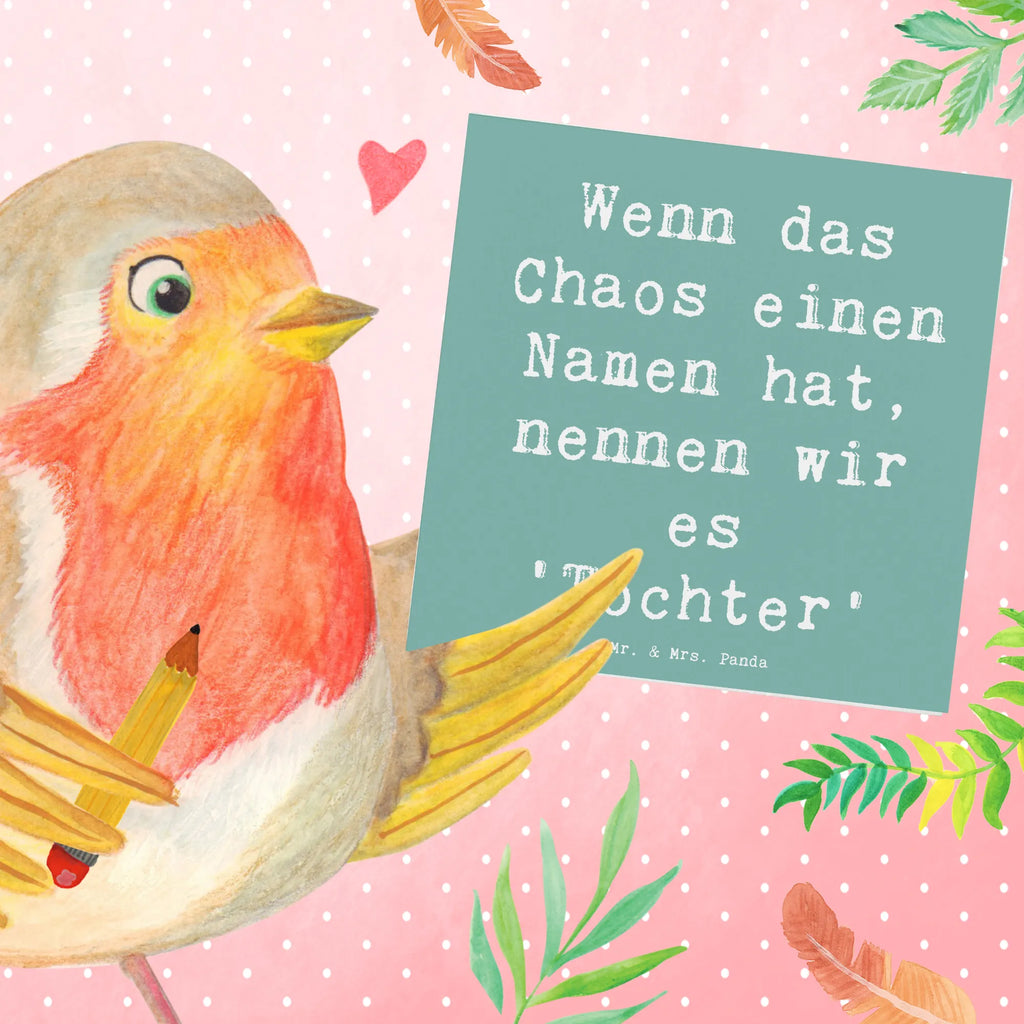 Deluxe Karte Spruch Chaos Tochter Grußkarte, Glückwunschkarte, Karte, Hochzeitskarte, Hochwertige Klappkarte, Hochwertige Grußkarte, Einladungskarte, Klappkarte, Geburtstagskarte, Familie, Vatertag, Muttertag, Bruder, Schwester, Mama, Papa, Oma, Opa