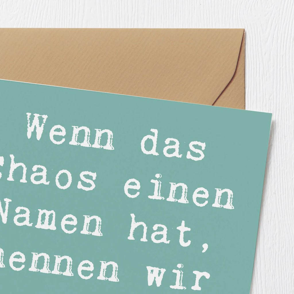 Deluxe Karte Spruch Chaos Tochter Grußkarte, Glückwunschkarte, Karte, Hochzeitskarte, Hochwertige Klappkarte, Hochwertige Grußkarte, Einladungskarte, Klappkarte, Geburtstagskarte, Familie, Vatertag, Muttertag, Bruder, Schwester, Mama, Papa, Oma, Opa