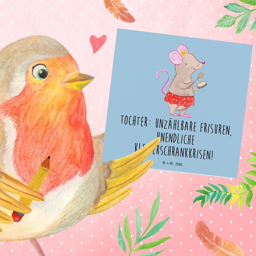 Deluxe Card Tochter: Unzählbare Frisuren, unendliche Kleiderschrankkrisen! Karte, Grußkarte, Klappkarte, Hochwertige Grußkarte, Glückwunschkarte, Geburtstagskarte, Einladungskarte, Hochzeitskarte, Hochwertige Klappkarte, Familie, Vatertag, Muttertag, Bruder, Schwester, Mama, Papa, Oma, Opa