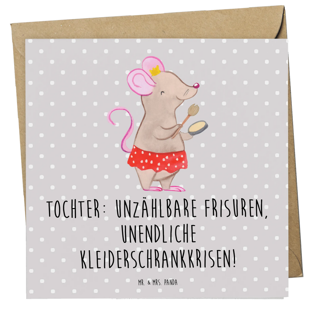 Deluxe Card Tochter: Unzählbare Frisuren, unendliche Kleiderschrankkrisen! Karte, Grußkarte, Klappkarte, Hochwertige Grußkarte, Glückwunschkarte, Geburtstagskarte, Einladungskarte, Hochzeitskarte, Hochwertige Klappkarte, Familie, Vatertag, Muttertag, Bruder, Schwester, Mama, Papa, Oma, Opa