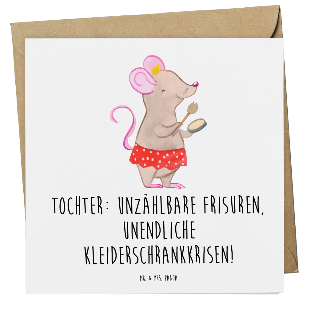 Deluxe Card Tochter: Unzählbare Frisuren, unendliche Kleiderschrankkrisen! Karte, Grußkarte, Klappkarte, Hochwertige Grußkarte, Glückwunschkarte, Geburtstagskarte, Einladungskarte, Hochzeitskarte, Hochwertige Klappkarte, Familie, Vatertag, Muttertag, Bruder, Schwester, Mama, Papa, Oma, Opa