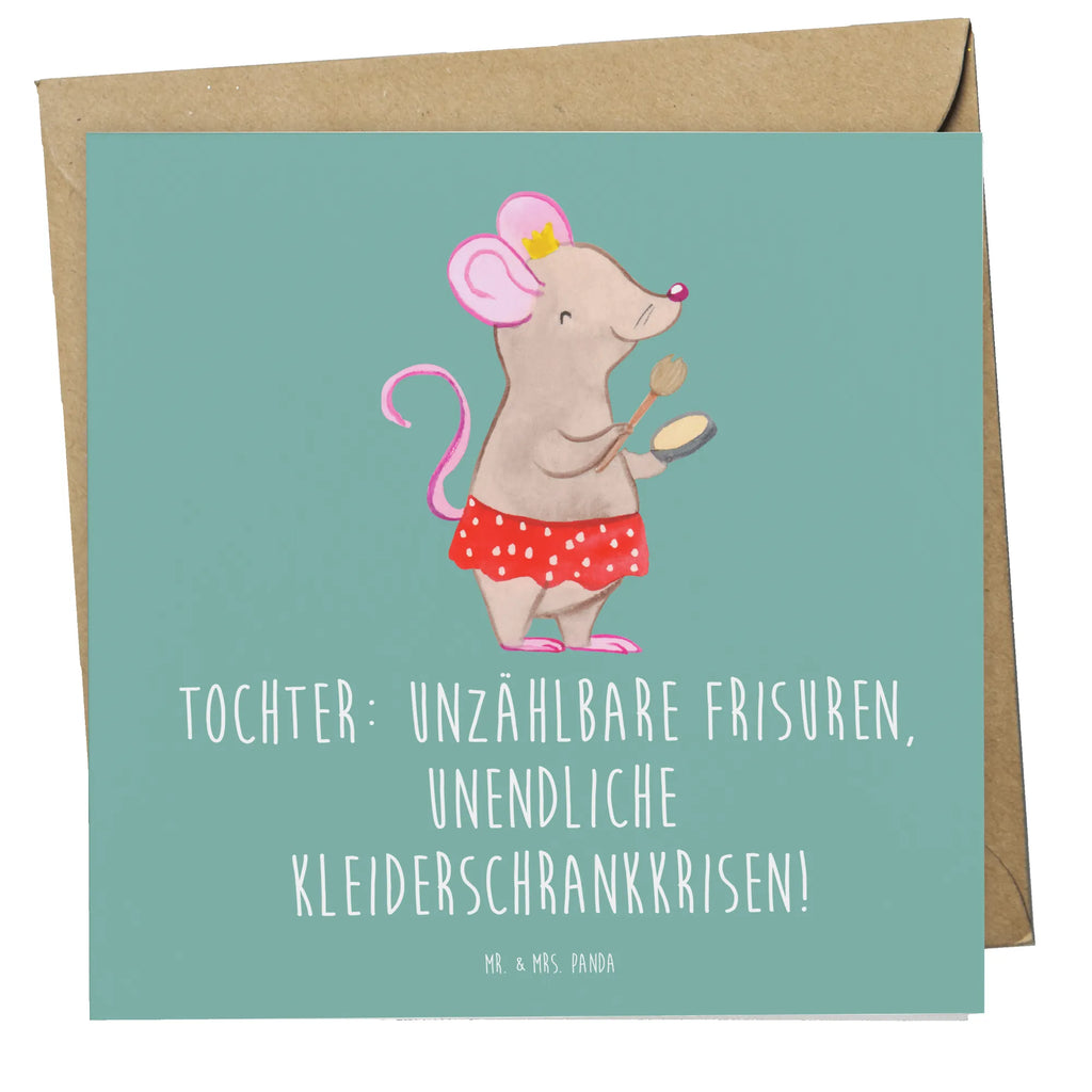 Deluxe Card Tochter: Unzählbare Frisuren, unendliche Kleiderschrankkrisen! Karte, Grußkarte, Klappkarte, Hochwertige Grußkarte, Glückwunschkarte, Geburtstagskarte, Einladungskarte, Hochzeitskarte, Hochwertige Klappkarte, Familie, Vatertag, Muttertag, Bruder, Schwester, Mama, Papa, Oma, Opa