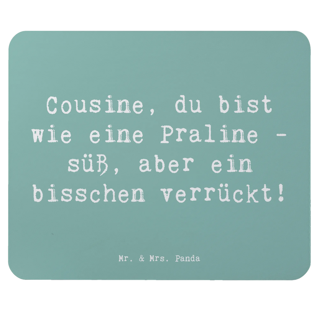 Mouse mat Saying Cousine, du bist wie eine Praline - süß, aber ein bisschen verrückt! Einzigartiges Mauspad, Designer Mauspad, Mauspad, Computer zubehör, Mausunterlage, Mauspad Büro, Büroausstattung, Mousepad, Arbeitszimmer, PC Zubehör, Familie, Vatertag, Muttertag, Bruder, Schwester, Mama, Papa, Oma, Opa