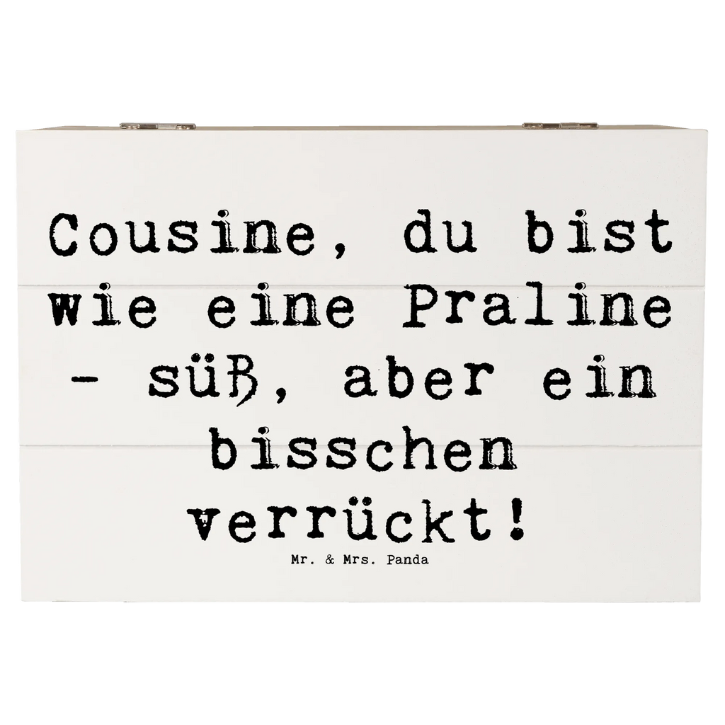 Holzkiste Spruch Cousine Praline Kiste, Truhe, XXL, Geschenkdose, Aufbewahrungsbox, Schatulle, Holzkiste, Geschenkbox, Schatzkiste, Dekokiste, Erinnerungsbox, Erinnerungskiste, Familie, Vatertag, Muttertag, Bruder, Schwester, Mama, Papa, Oma, Opa