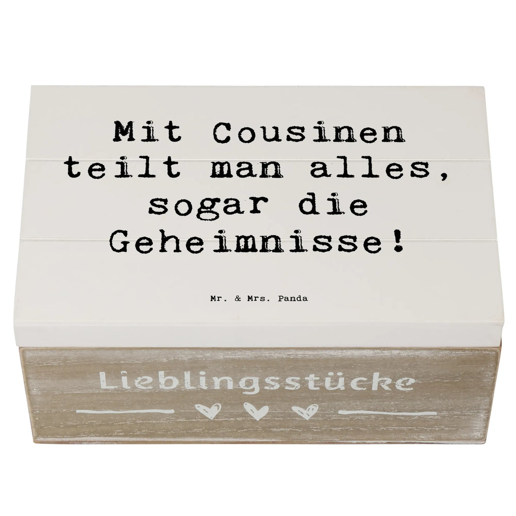 Holzkiste Spruch Cousine Geheimnisse Kiste, Aufbewahrungsbox, Erinnerungsbox, Dekokiste, Geschenkdose, Schatzkiste, Truhe, Schatulle, XXL, Geschenkbox, Erinnerungskiste, Holzkiste, Familie, Vatertag, Muttertag, Bruder, Schwester, Mama, Papa, Oma, Opa