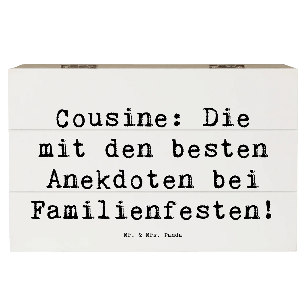 Holzkiste Spruch Cousine Anekdoten Schatulle, Geschenkbox, XXL, Erinnerungskiste, Dekokiste, Erinnerungsbox, Aufbewahrungsbox, Truhe, Holzkiste, Geschenkdose, Schatzkiste, Kiste, Familie, Vatertag, Muttertag, Bruder, Schwester, Mama, Papa, Oma, Opa