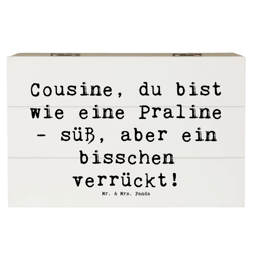 Holzkiste Spruch Cousine Praline Kiste, Truhe, XXL, Geschenkdose, Aufbewahrungsbox, Schatulle, Holzkiste, Geschenkbox, Schatzkiste, Dekokiste, Erinnerungsbox, Erinnerungskiste, Familie, Vatertag, Muttertag, Bruder, Schwester, Mama, Papa, Oma, Opa