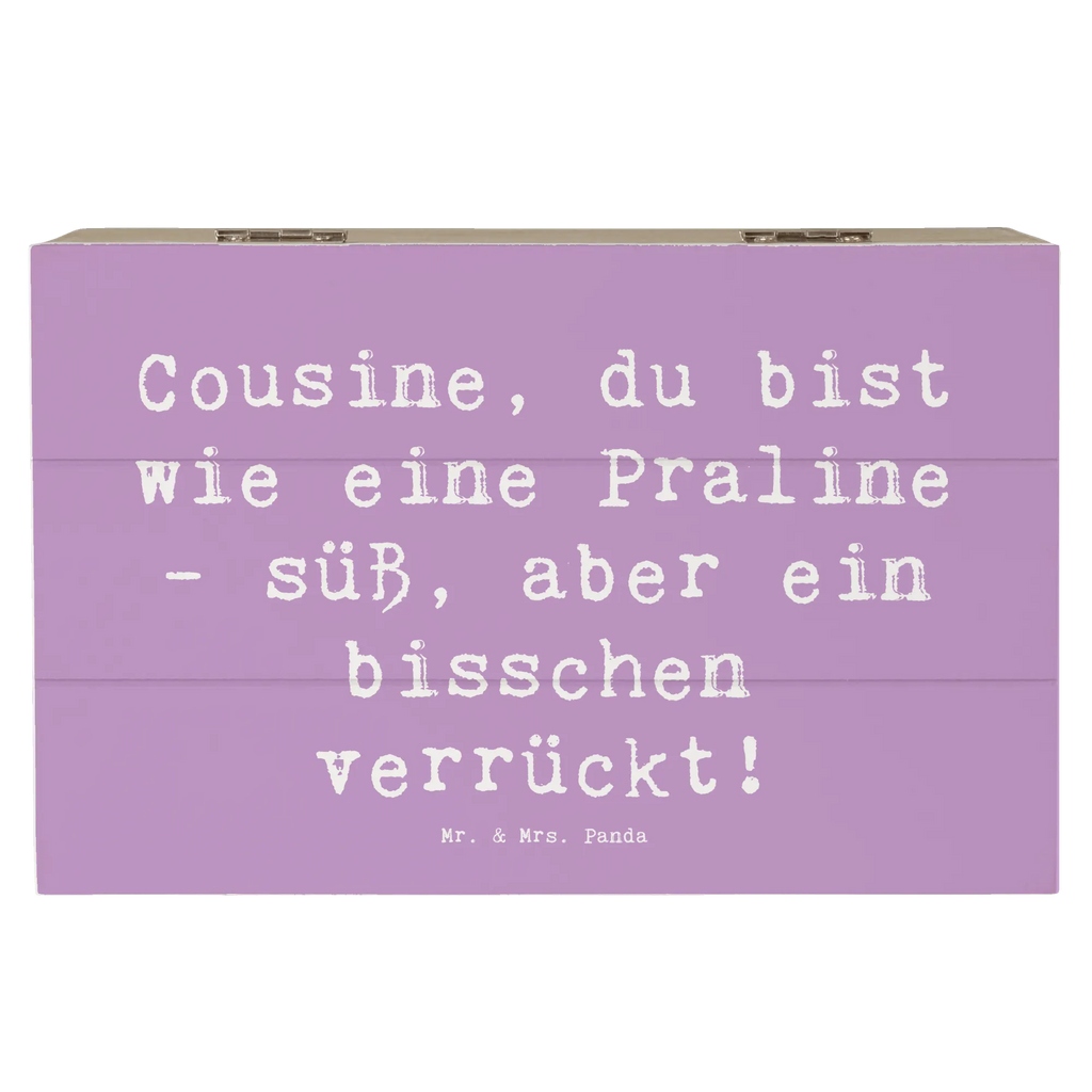 Holzkiste Spruch Cousine Praline Kiste, Truhe, XXL, Geschenkdose, Aufbewahrungsbox, Schatulle, Holzkiste, Geschenkbox, Schatzkiste, Dekokiste, Erinnerungsbox, Erinnerungskiste, Familie, Vatertag, Muttertag, Bruder, Schwester, Mama, Papa, Oma, Opa
