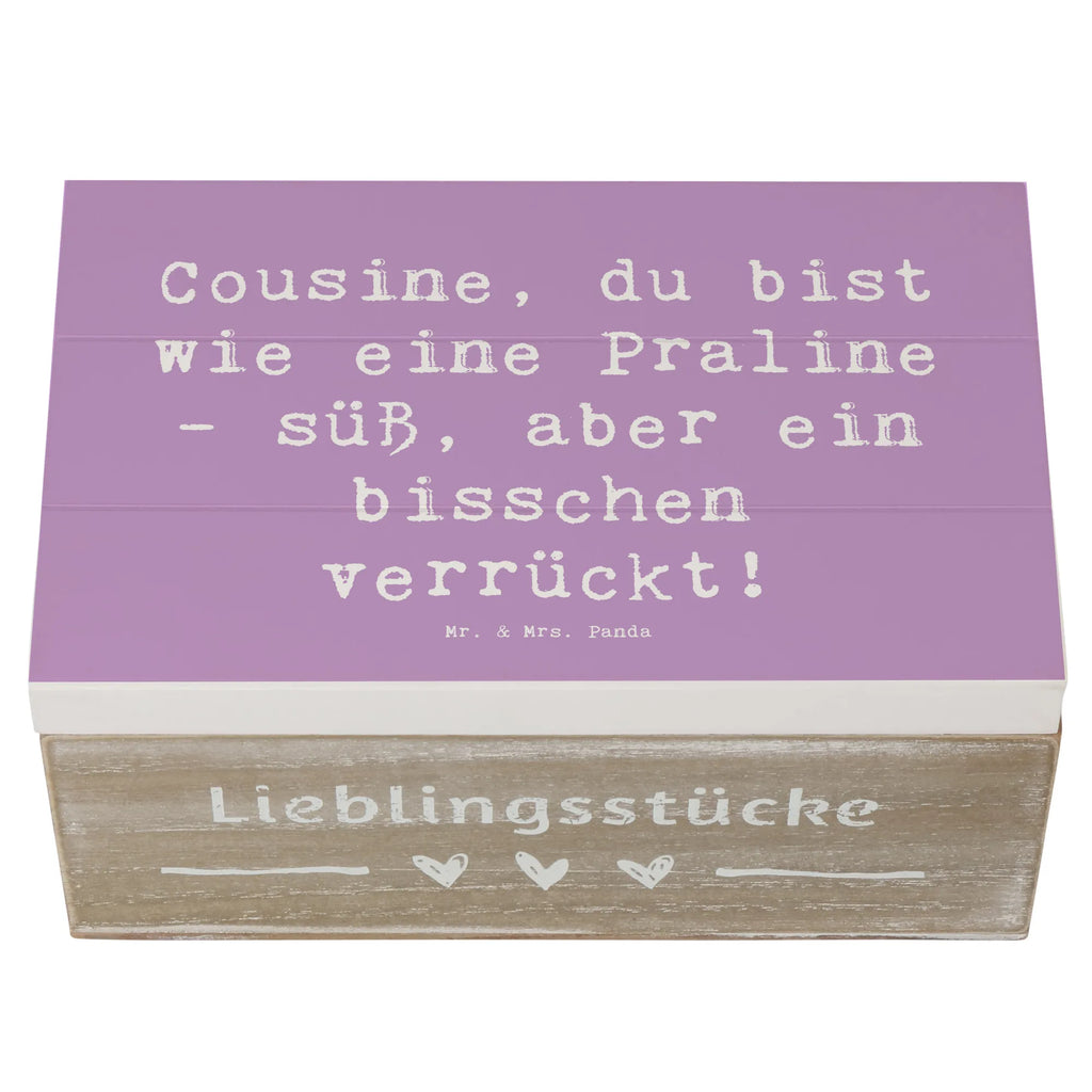 Holzkiste Spruch Cousine Praline Kiste, Truhe, XXL, Geschenkdose, Aufbewahrungsbox, Schatulle, Holzkiste, Geschenkbox, Schatzkiste, Dekokiste, Erinnerungsbox, Erinnerungskiste, Familie, Vatertag, Muttertag, Bruder, Schwester, Mama, Papa, Oma, Opa
