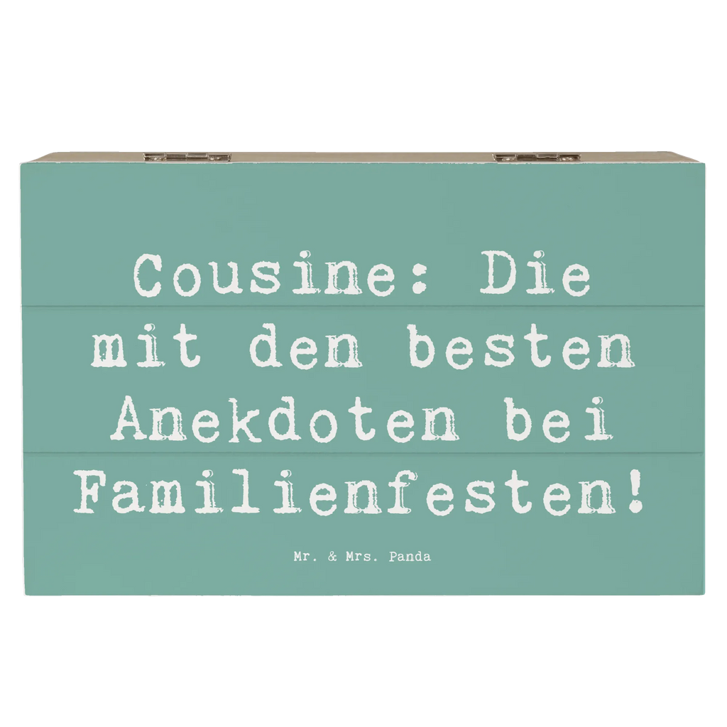 Holzkiste Spruch Cousine Anekdoten Schatulle, Geschenkbox, XXL, Erinnerungskiste, Dekokiste, Erinnerungsbox, Aufbewahrungsbox, Truhe, Holzkiste, Geschenkdose, Schatzkiste, Kiste, Familie, Vatertag, Muttertag, Bruder, Schwester, Mama, Papa, Oma, Opa