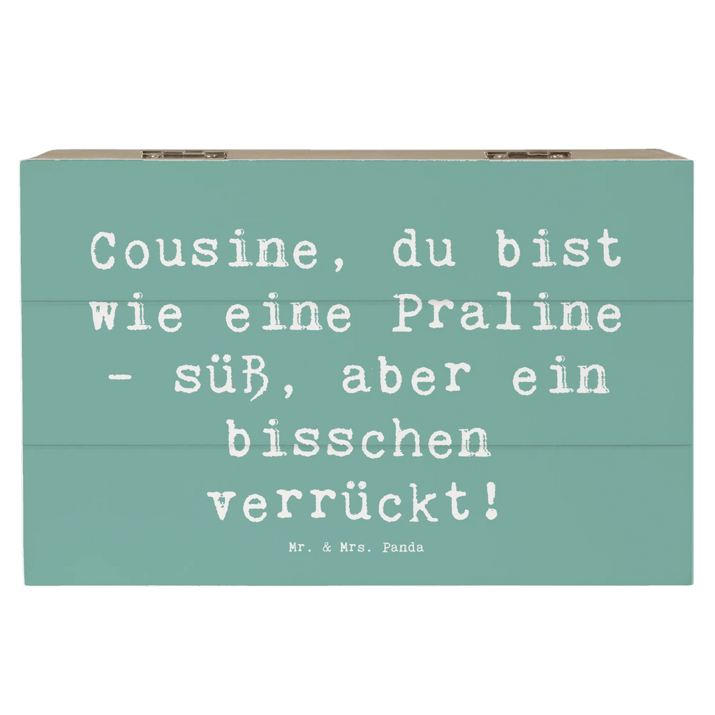 Holzkiste Spruch Cousine Praline Kiste, Truhe, XXL, Geschenkdose, Aufbewahrungsbox, Schatulle, Holzkiste, Geschenkbox, Schatzkiste, Dekokiste, Erinnerungsbox, Erinnerungskiste, Familie, Vatertag, Muttertag, Bruder, Schwester, Mama, Papa, Oma, Opa