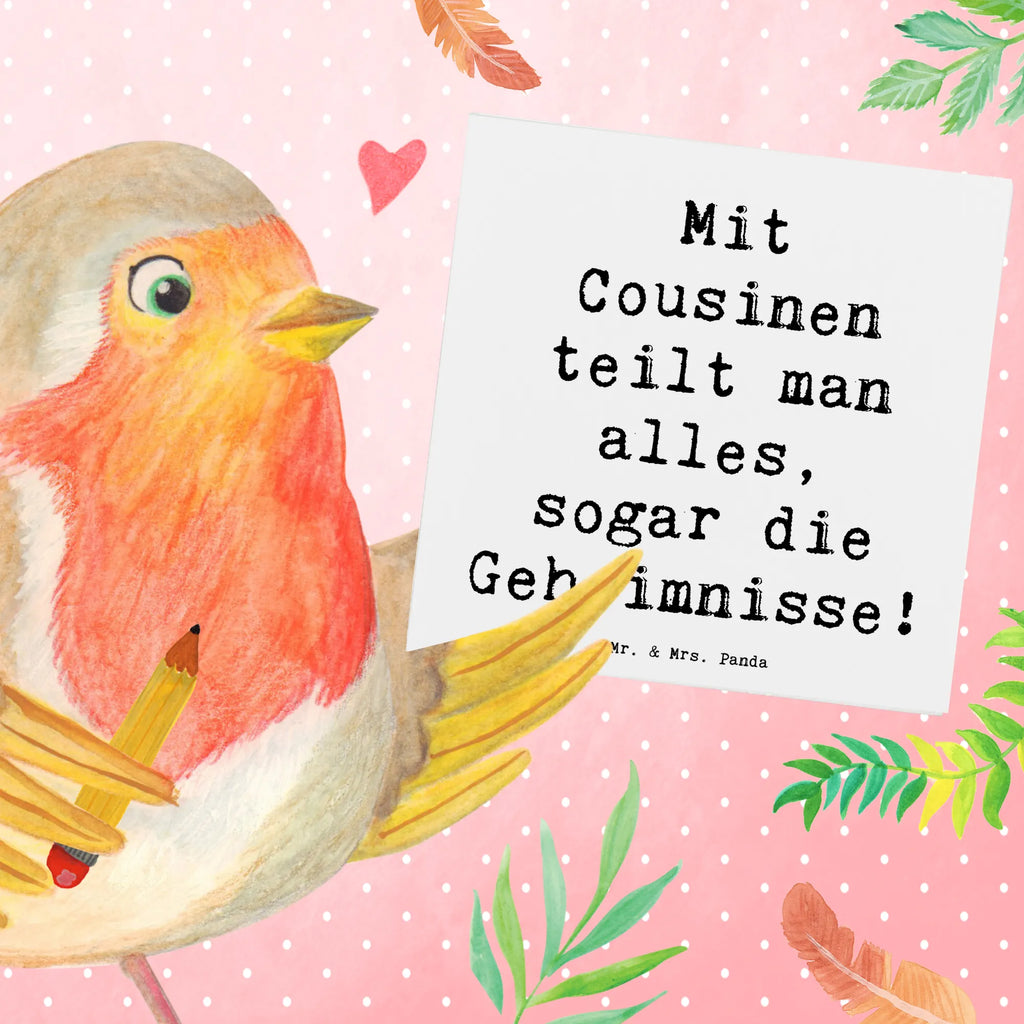 Deluxe Card Saying Mit Cousinen teilt man alles, sogar die Geheimnisse! Hochwertige Klappkarte, Klappkarte, Hochzeitskarte, Glückwunschkarte, Grußkarte, Einladungskarte, Hochwertige Grußkarte, Karte, Geburtstagskarte, Familie, Vatertag, Muttertag, Bruder, Schwester, Mama, Papa, Oma, Opa