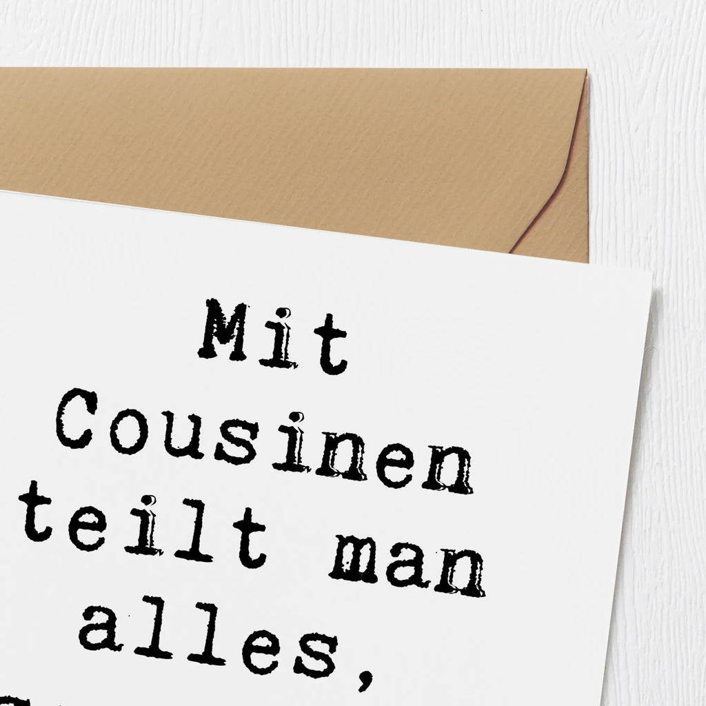 Deluxe Card Saying Mit Cousinen teilt man alles, sogar die Geheimnisse! Hochwertige Klappkarte, Klappkarte, Hochzeitskarte, Glückwunschkarte, Grußkarte, Einladungskarte, Hochwertige Grußkarte, Karte, Geburtstagskarte, Familie, Vatertag, Muttertag, Bruder, Schwester, Mama, Papa, Oma, Opa